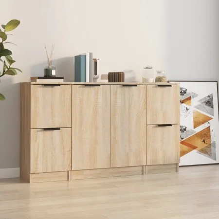 Aparadores 3 piezas madera contrachapada color roble sonoma von , Sideboards - Ref: Foro24-3115846, Preis: 138,56 €, Rabatt: %