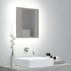 Armario de baño con espejo LED madera gris Sonoma 40x12x45 cm by , bathroom vanities - Ref: Foro24-822834, Price: 39,75 €, Di...
