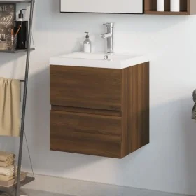 Mueble de baño con lavabo madera contrachapada marrón roble by , bathroom vanities - Ref: Foro24-3152863, Price: 163,76 €, Di...