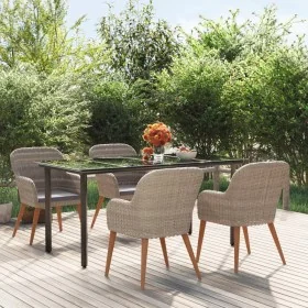 Juego de comedor de jardín 5 piezas con cojines marrón de , Conjuntos de jardín - Ref: Foro24-3156722, Precio: 578,77 €, Desc...