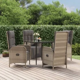 Set comedor jardín 5 pzas y cojines ratán sintético negro gris de , Conjuntos de jardín - Ref: Foro24-3185185, Precio: 714,25...