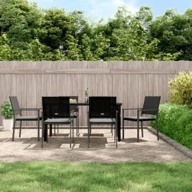 Juego comedor jardín 7 piezas y cojines ratán sintético y acero de , Conjuntos de jardín - Ref: Foro24-3187026, Precio: 406,9...