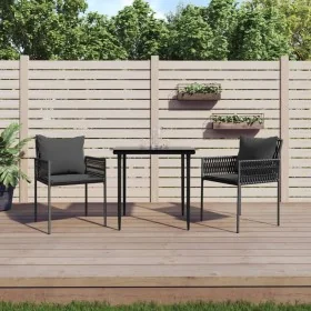 Juego comedor jardín 3 piezas y cojines ratán sintético y acero de , Conjuntos de jardín - Ref: Foro24-3187051, Precio: 279,1...