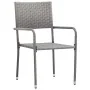 Juego de comedor jardín 5 pzas ratán sintético acero gris negro de , Conjuntos de jardín - Ref: Foro24-3203292, Precio: 237,4...