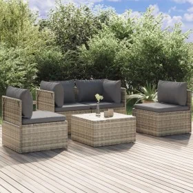 Set de muebles de jardín 5 pzas y cojines ratán sintético gris by , Garden sets - Ref: Foro24-3157372, Price: 450,95 €, Disco...