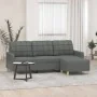 Sofá de 3 plazas con taburete de tela gris oscuro 180 cm de , Sofás - Ref: Foro24-3201002, Precio: 334,65 €, Descuento: %