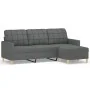 Sofá de 3 plazas con taburete de tela gris oscuro 180 cm de , Sofás - Ref: Foro24-3201002, Precio: 334,65 €, Descuento: %