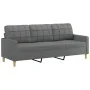 Sofá de 3 plazas con taburete de tela gris oscuro 180 cm de , Sofás - Ref: Foro24-3201002, Precio: 334,65 €, Descuento: %