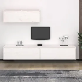 Conjunto de mueble de TV 3 piezas madera maciza de pino blanco de , Muebles TV - Ref: Foro24-3100140, Precio: 180,48 €, Descu...
