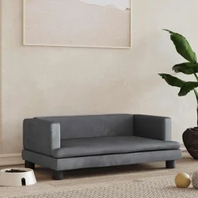Cama para perros de terciopelo gris oscuro 80x45x30 cm de , Camas para perros - Ref: Foro24-171896, Precio: 81,59 €, Descuent...