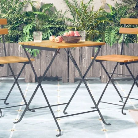 Mesa bistró de terraza madera maciza de acacia 55x54x71 cm de , Mesas de jardín - Ref: Foro24-313158, Precio: 72,18 €, Descue...