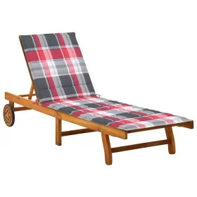 Tumbona de jardín con cojín madera maciza de acacia by , Loungers - Ref: Foro24-3061357, Price: 211,34 €, Discount: %