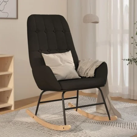 Silla mecedora de tela negra de , Mecedoras - Ref: Foro24-341259, Precio: 123,63 €, Descuento: %