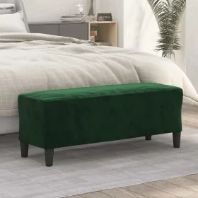 Banco de terciopelo verde oscuro 100x35x41 cm by , Banks - Ref: Foro24-349423, Price: 57,56 €, Discount: %