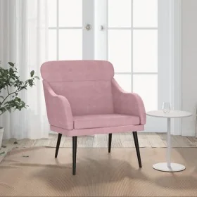 Sillón de terciopelo rosa 63x76x80 cm de , Sillones - Ref: Foro24-351439, Precio: 98,48 €, Descuento: %