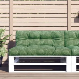 Cojín para sofá de palets tela estampado de hojas 120x40x12 cm de , Cojines para sillas y sofás - Ref: Foro24-360642, Precio:...