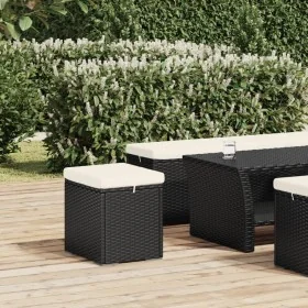 Otomana con cojín negro 40x30x40 cm ratán sintético by , Ottomans - Ref: Foro24-319392, Price: 50,55 €, Discount: %