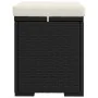 Otomana con cojín negro 40x30x40 cm ratán sintético de , Otomanas - Ref: Foro24-319392, Precio: 50,55 €, Descuento: %