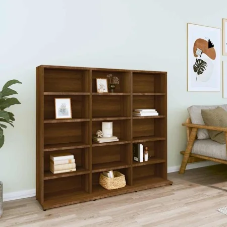Estantería de CDs contrachapada marrón roble 102x23x89,5 cm by , CD and DVD storage - Ref: Foro24-815485, Price: 86,45 €, Dis...