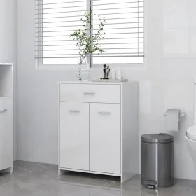 Armario de baño madera contrachapada blanco brillo 60x33x80 cm de , Muebles de baño - Ref: Foro24-805030, Precio: 90,52 €, De...