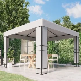 Cenador con doble techo blanco 3x3 m de , Carpas y cenadores - Ref: Foro24-47950, Precio: 229,72 €, Descuento: %