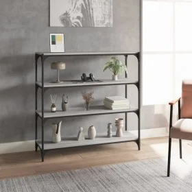 Estantería contrachapada y acero gris Sonoma 100x33x100 cm de , Librerías y estanterías - Ref: Foro24-819360, Precio: 72,49 €...