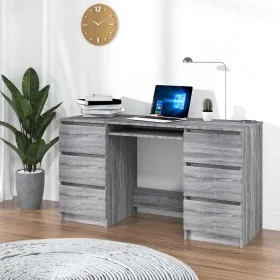 Escritorio de madera contrachapada gris Sonoma 140x50x77 cm de , Escritorios - Ref: Foro24-815439, Precio: 175,10 €, Descuent...