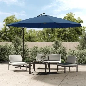 Sombrilla voladiza con poste de aluminio azul 350 cm by , Umbrellas - Ref: Foro24-47131, Price: 120,78 €, Discount: %