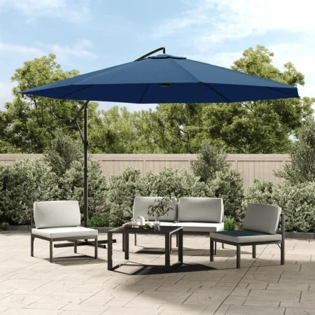 Sombrilla voladiza con poste de aluminio azul 350 cm by , Umbrellas - Ref: Foro24-47131, Price: 120,78 €, Discount: %