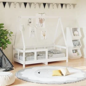 Estructura de cama para niños madera de pino blanco 70x140 cm de , Cunas y camas para niños - Ref: Foro24-834457, Precio: 114...