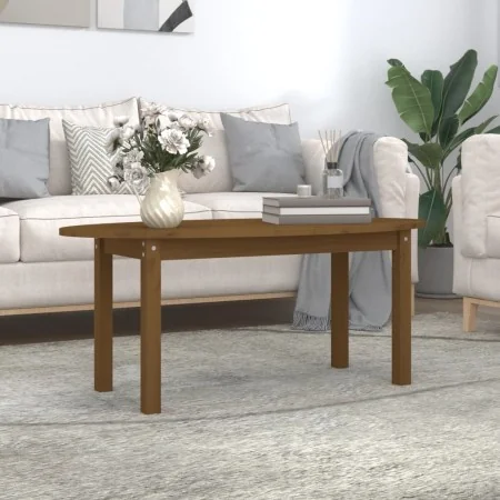 Mesa de centro madera maciza de pino marrón miel 110x55x45 cm de , Mesas de centro - Ref: Foro24-822345, Precio: 55,13 €, Des...