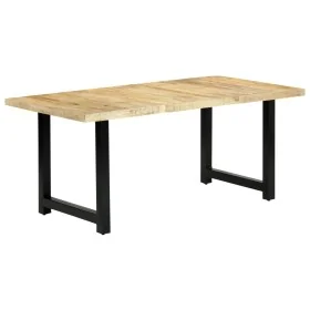 Mesa de comedor de madera maciza de mango 180x90x76 cm de , Mesas de cocina y de comedor - Ref: Foro24-283784, Precio: 341,91...