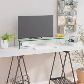 Soporte para TV/Elevador monitor cristal claro 90x30x13 cm de , Muebles TV - Ref: Foro24-244130, Precio: 100,73 €, Descuento: %