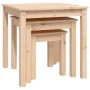 Mesas apilables 3 unidades madera maciza de pino de , Mesas auxiliares - Ref: Foro24-824973, Precio: 76,45 €, Descuento: %