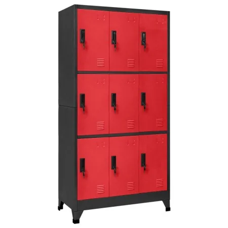 Taquilla de acero gris antracita y rojo 90x45x180 cm by , Lockers and storage cabinets - Ref: Foro24-339809, Price: 389,64 €,...