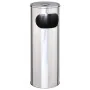 HI Papelera con cenicero plateado 58 cm de , Ceniceros - Ref: Foro24-429107, Precio: 42,51 €, Descuento: %