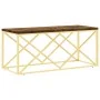 Mesa de centro acero inoxidable y madera maciza reciclada de , Mesas de centro - Ref: Foro24-349966, Precio: 102,37 €, Descue...