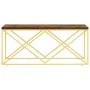 Mesa de centro acero inoxidable y madera maciza reciclada de , Mesas de centro - Ref: Foro24-349966, Precio: 102,37 €, Descue...