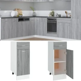Armario bajo de cocina “Lyon” madera de ingeniería gris de , Armarios de cocina - Ref: Foro24-815568, Precio: 72,70 €, Descue...