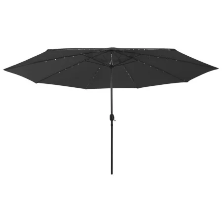 Sombrilla de jardín con luces LED negro 400 cm de , Sombrillas - Ref: Foro24-312536, Precio: 100,15 €, Descuento: %