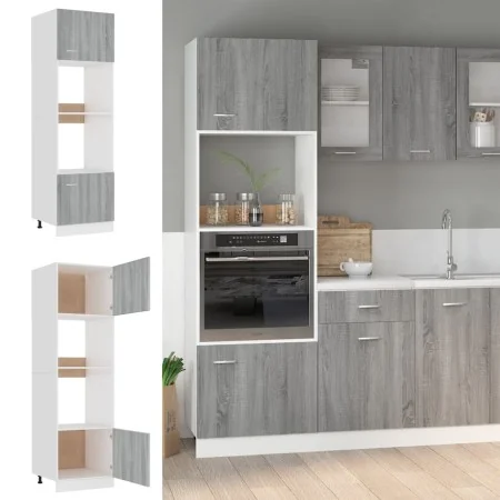Armario de microondas “Lyon” contrachapada gris Sonoma de , Armarios de cocina - Ref: Foro24-815604, Precio: 186,35 €, Descue...