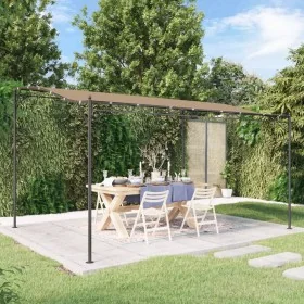 Toldo acero y tela gris taupe 4x3 m 180 g/m² de , Carpas y cenadores - Ref: Foro24-362396, Precio: 200,57 €, Descuento: %