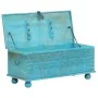 Baúl de almacenamiento madera maciza mango azul 100x40x41 cm de , Baúles de almacenamiento - Ref: Foro24-246479, Precio: 265,...
