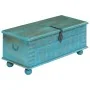 Baúl de almacenamiento madera maciza mango azul 100x40x41 cm de , Baúles de almacenamiento - Ref: Foro24-246479, Precio: 265,...