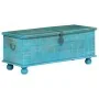Baúl de almacenamiento madera maciza mango azul 100x40x41 cm de , Baúles de almacenamiento - Ref: Foro24-246479, Precio: 265,...