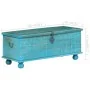 Baúl de almacenamiento madera maciza mango azul 100x40x41 cm de , Baúles de almacenamiento - Ref: Foro24-246479, Precio: 265,...
