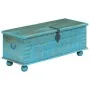 Baúl de almacenamiento madera maciza mango azul 100x40x41 cm de , Baúles de almacenamiento - Ref: Foro24-246479, Precio: 265,...