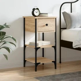 Mesita de noche madera de ingeniería roble Sonoma 34x36x70 cm de , Mesitas de noche - Ref: Foro24-825975, Precio: 58,62 €, De...