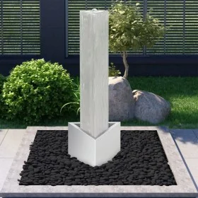 Fuente de jardín de acero inoxidable plateado 37,7x32,6x110 cm by , Fountains and waterfalls - Ref: Foro24-48094, Price: 526,...