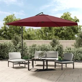 Sombrilla voladiza con poste de aluminio rojo burdeos 350 cm de , Sombrillas - Ref: Foro24-44507, Precio: 117,70 €, Descuento: %